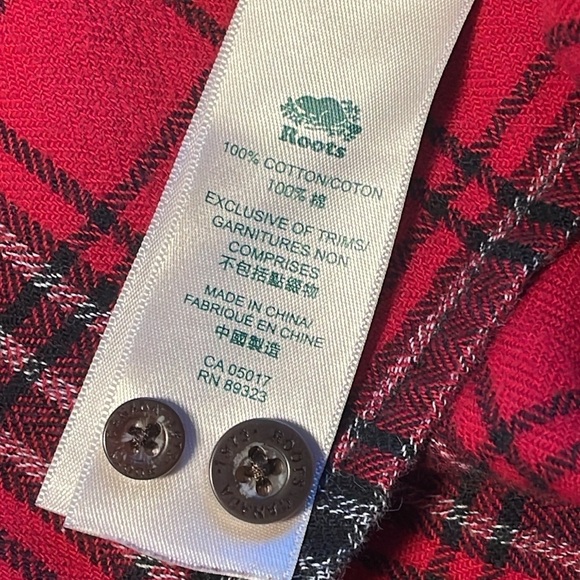 Roots Canada Men's M FLANNEL Soft Buffalo Plaid Red - Picture 9 of 12